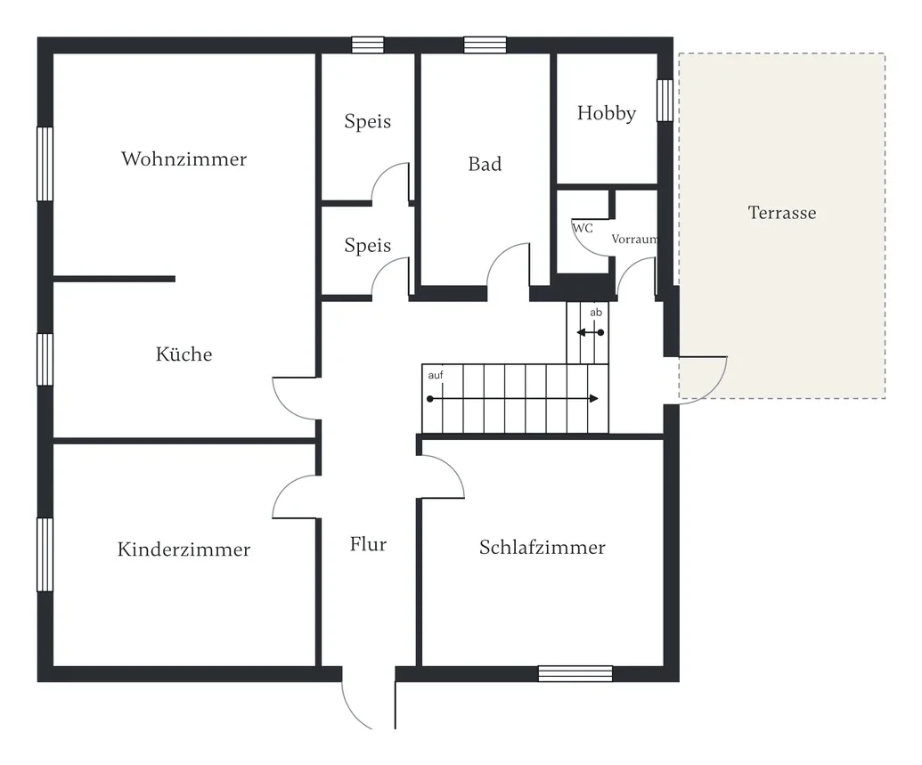 Daraus gezeichneter 2D-Grundriss